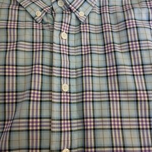 FootJoy Blue and Purple Plaid Casual Button Down Shirt